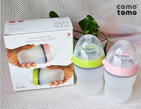 Bình sữa Comotomo Mỹ 250ml hồng - Chính hãng
