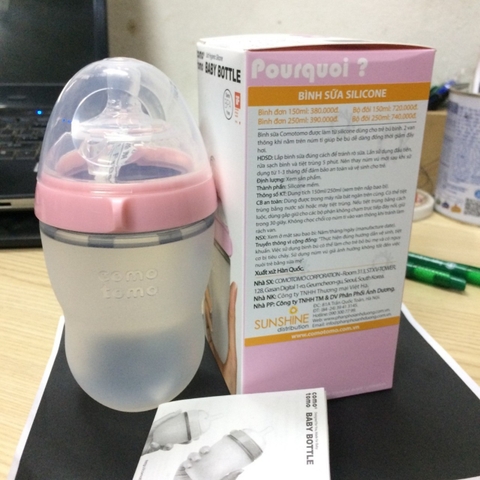 Bình sữa Comotomo Mỹ 250ml xanh - Chính hãng