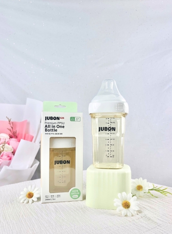 Bình sữa Jubon cổ vuông 150ml/240ml núm ti siêu mềm - Chính hãng