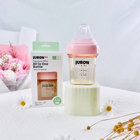 Bình sữa Jubon cổ vuông 150ml/240ml núm ti siêu mềm - Chính hãng