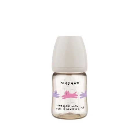 Bình sữa Moyuum Hàn Quốc Mèo tím và ghi 170ml/270ml (With Cat) - Chính hãng