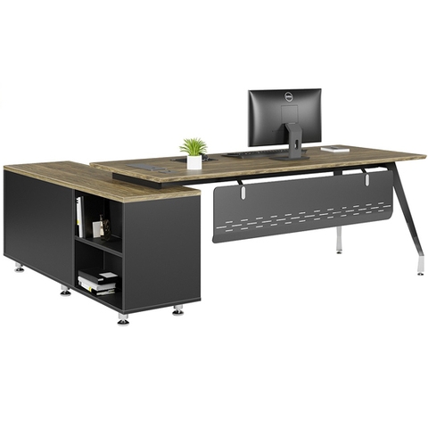Bàn lãnh đạo chân sắt hiện đại BRIP1880C15 - BRIP180C15 kèm tủ phụ. Nội thất The One tại Quảng Nam