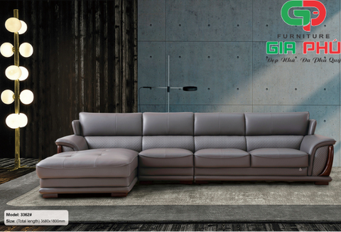 Ghế sofa phòng khách - Ghế sofa góc chữ L nhập khẩu 3362- Nệm mút cao cấp bọc da công nghiệp cao cấp