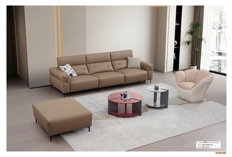 Sofa văng nhập khẩu 8986 -Sofa chữ I da sinh thái - Sofa thư giản chỉnh điện