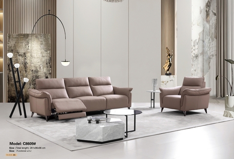 Ghế sofa đơn da bò thật C8609 - 1Đ - Ghế sofa một chổ ngồi C8609D1