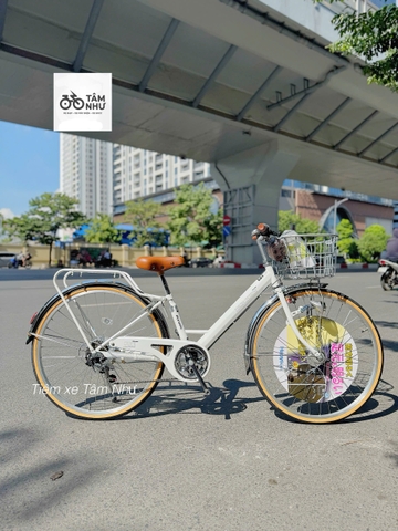 Xe Đạp Cào Cào Maruishi FRESH TOWN - Trắng