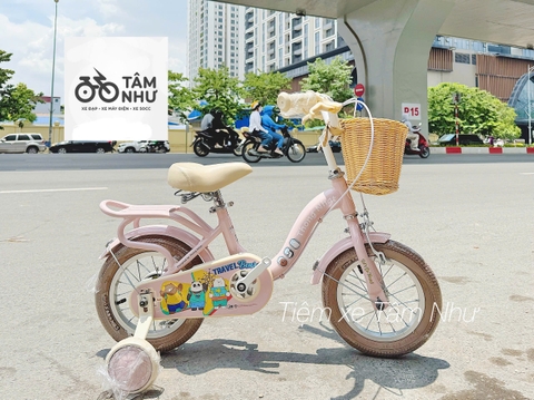 Xe Đạp Trẻ Em Thống Nhất We Bare Bears - Hồng 12 inch