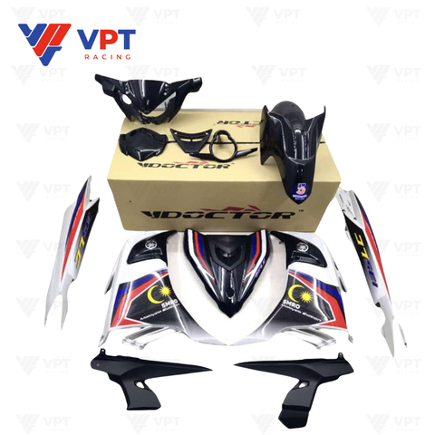 Dàn áo((Bộ ốp) EX135-2017 / LC135-V7 Racing - 007 màu đen trắng - Doctor