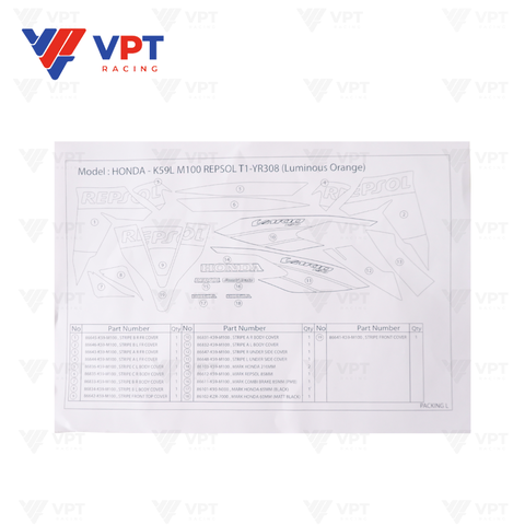 Tem 3 lớp Vario 150 - 2018 REPSOL màu trắng cam - Honda