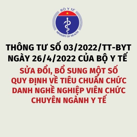 Thông tư số 03/2022/TT-BYT ngày 26/4/2022 của Bộ Y tế