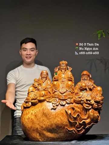 Bộ ba Ngài Tam Đa gỗ Nu Ngọc Am Đẹp