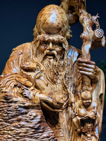 Tượng Cụ Thọ Gỗ Nu Ngọc Am Đẹp