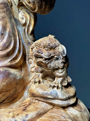 Tượng Ngài Đạt ma ngồi thiền tịnh gỗ nu ngọc am