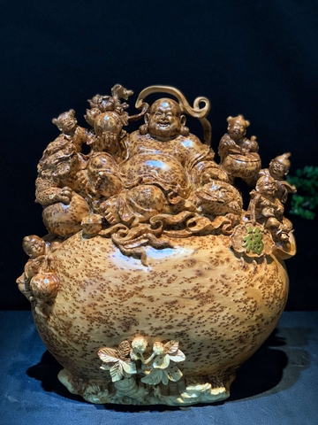 Tượng di lạc Gỗ Nu Ngọc Am Đẹp