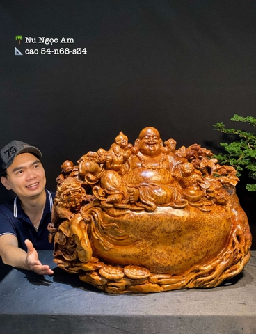 Tượng di lạc Gỗ Nu Ngọc Am Đẹp