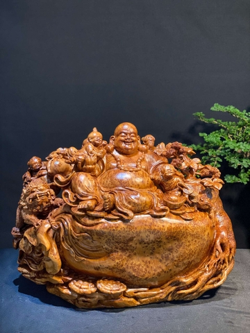 Tượng di lạc Gỗ Nu Ngọc Am Đẹp