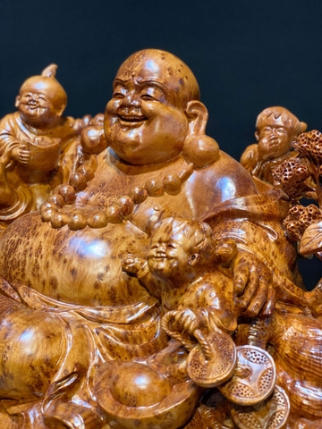 Tượng di lạc Gỗ Nu Ngọc Am Đẹp