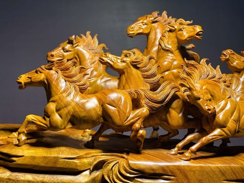 Tượng Mã Đáo Thành Công Gỗ Nu Hương đẹp