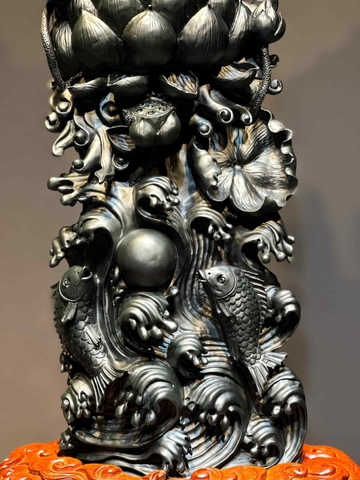 Tượng Quan âm Gỗ mun sừng đẹp