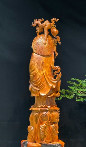 Tượng Đạt Ma Khất Thực Gỗ Hương Ta đẹp