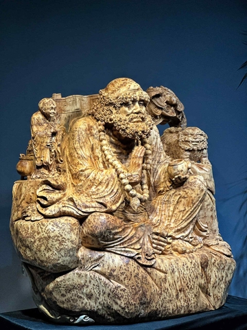 Tượng Đạt ma ngồi thiền gỗ nu ngọc am đẹp