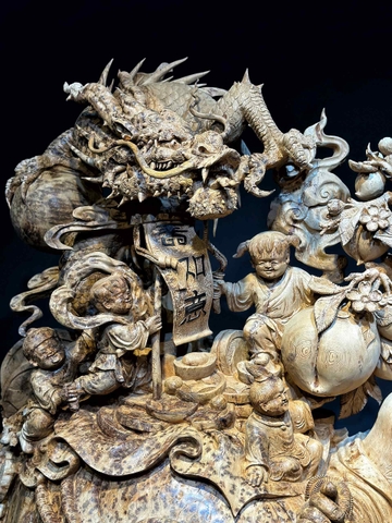 Tượng Ngài Di Lạc gỗ Nu ngọc am thơm