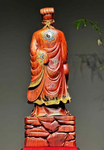 Tượng Ngài Khổng Minh Tiên Sinh gỗ tử đàn đỏ đẹp