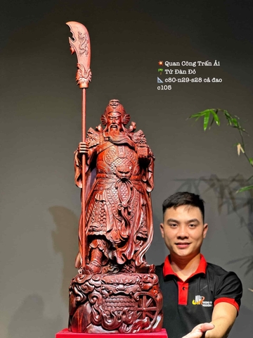 Tượng Ngài Quan Công Gỗ Tử Đàn Đẹp