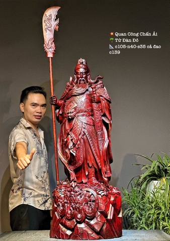 Tượng Ngài Quan Công Gỗ Tử Đàn Đẹp