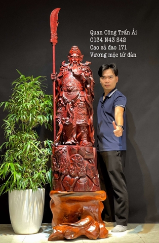 Tượng Ngài Quan Công Gỗ Tử Đàn Đẹp