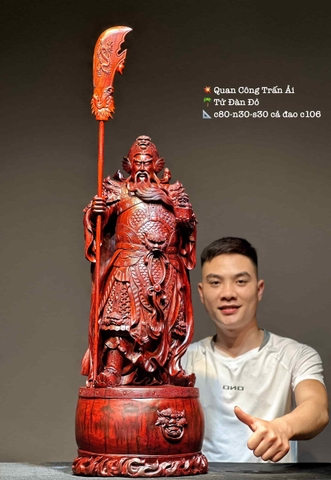 Tượng Ngài Quan Công Gỗ Tử Đàn Đẹp