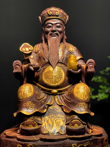 Tượng Ngài Thần Tài Gỗ Vương Mộc Tử Đàn Đẹp