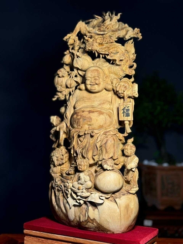 Tượng Di Lạc  Gỗ Hoàng Đàn Tuyết Lạng Sơn