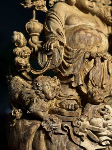 Tượng Di Lạc  Gỗ Hoàng Đàn Tuyết Lạng Sơn