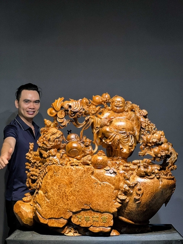Tượng di lạc Gỗ Nu Ngọc Am Đẹp