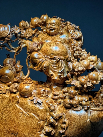 Tượng di lạc Gỗ Nu Ngọc Am Đẹp