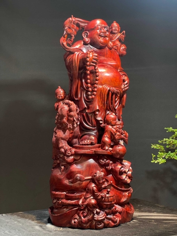 Tượng Di Lạc  Ngũ Phúc Gỗ Vương Mộc Tử Đàn