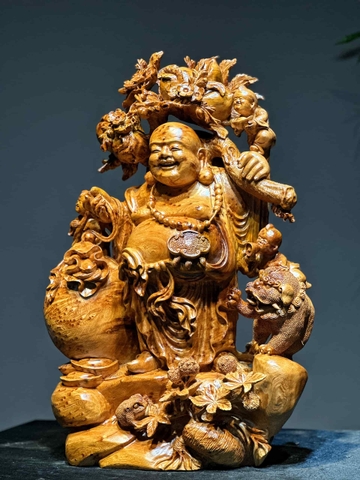 Tượng di lạc gỗ nu ngọc am đẹp