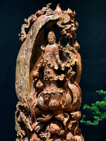 Tượng Quan âm Gỗ Nu Trắc Đẹp