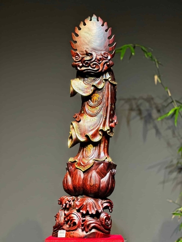 Tượng quan âm Gỗ Trắc Đỏ Đen đẹp