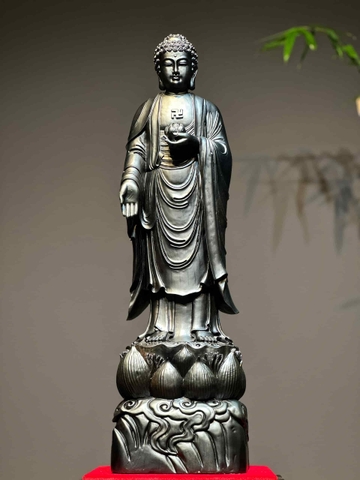Tượng A di đà  Gỗ  Mun Sừng đẹp