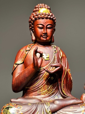 Tượng a di đà Gỗ Trắc Đẹp