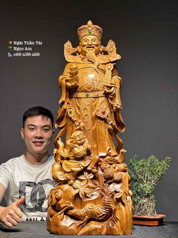 Tượng Ngài Thần Tài Gỗ Ngọc am thơm