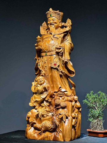Tượng Ngài Thần Tài Gỗ Ngọc am thơm