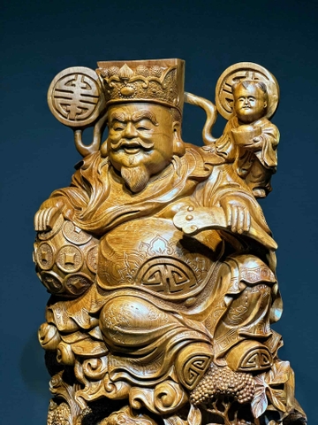 Tượng Ngài Thần Tài Gỗ Ngọc am thơm
