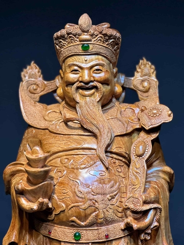 Tượng Ngài Thần Tài Gỗ Ngọc am thơm