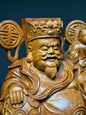 Tượng Ngài Thần Tài Gỗ Ngọc am thơm