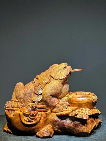 Tượng Thiềm Thừ Gỗ Hương Gia Lai đẹp