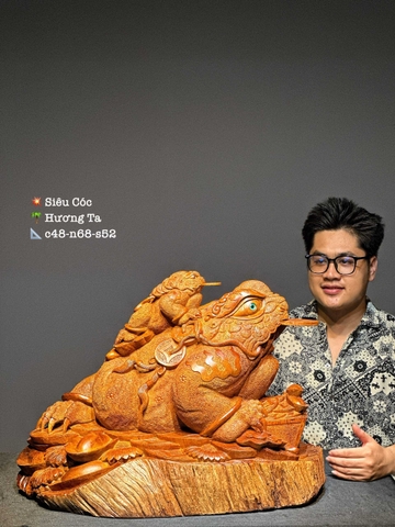 Tượng Thiềm Thừ Gỗ Hương Gia Lai đẹp