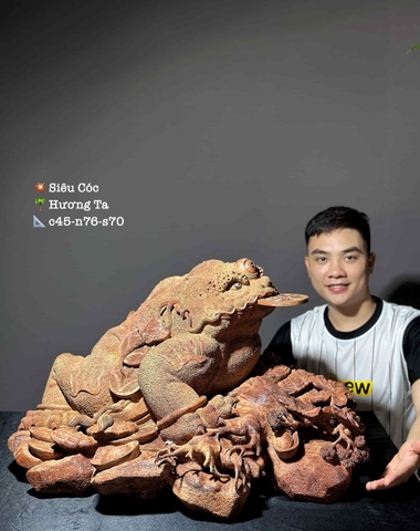Tượng Thiềm Thừ Gỗ Hương Gia Lai đẹp